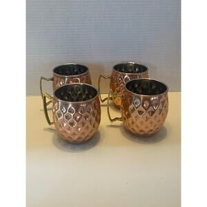 Hammered Copper Moscow Mules, set of 4